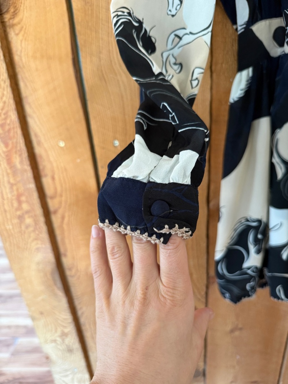CHASING UNICORNS << Runaway horses silk crepe wrap dress - Picture 7 of 13